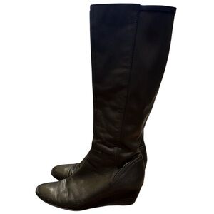 Geox platform leather black boots EU 39